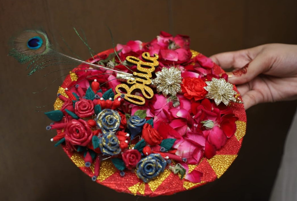 Decorated Plate with Dough Flowers