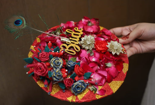 Decorated Plate with Dough Flowers