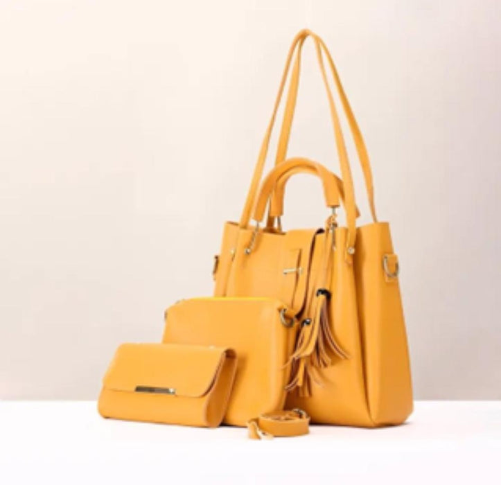 3pcs Leather Hand Bag