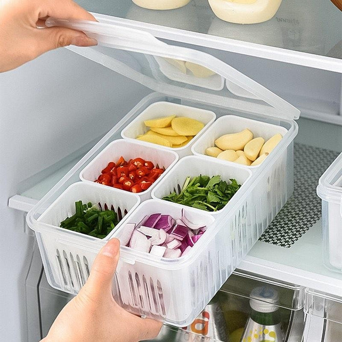 6 Grid Refrigerator Drain Storage Box