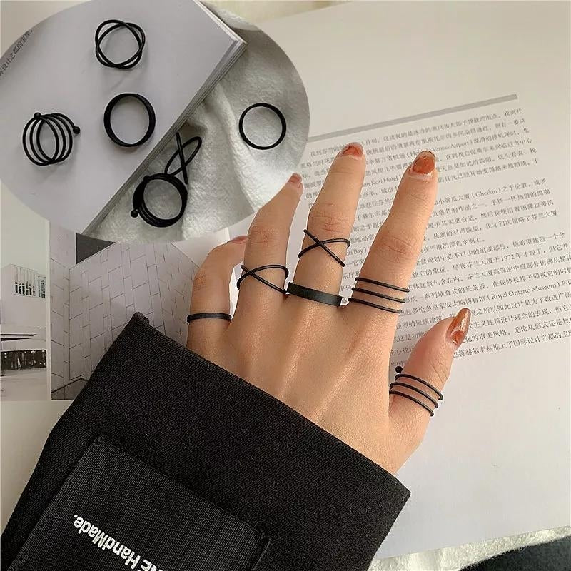 Hip Hop Plain Ring Set