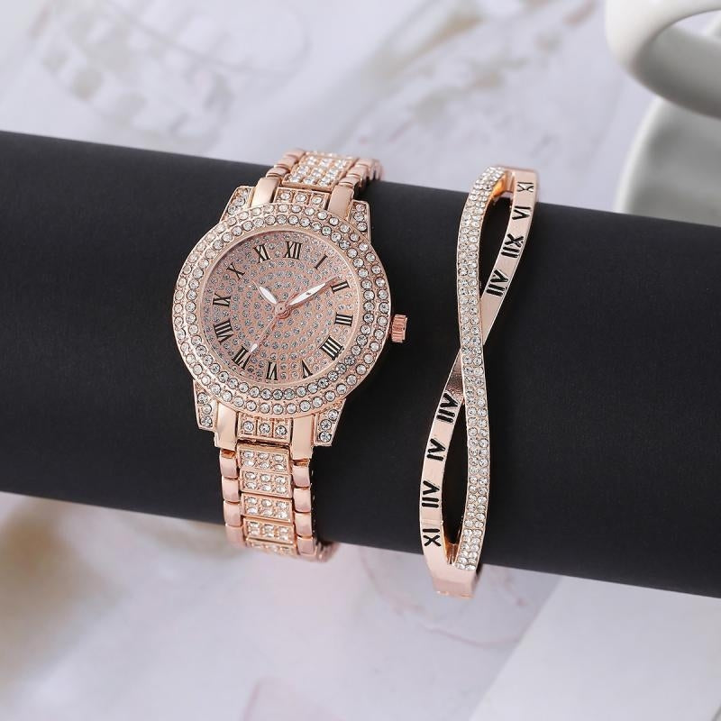 Set of Roman Watch & Rose Gold