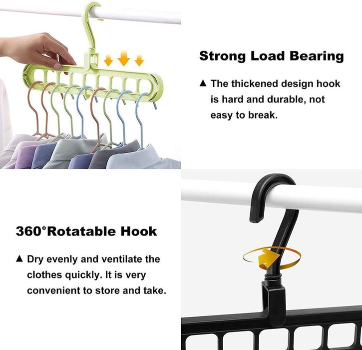 9 Hole Rotating Clothes Hanger pack of 3